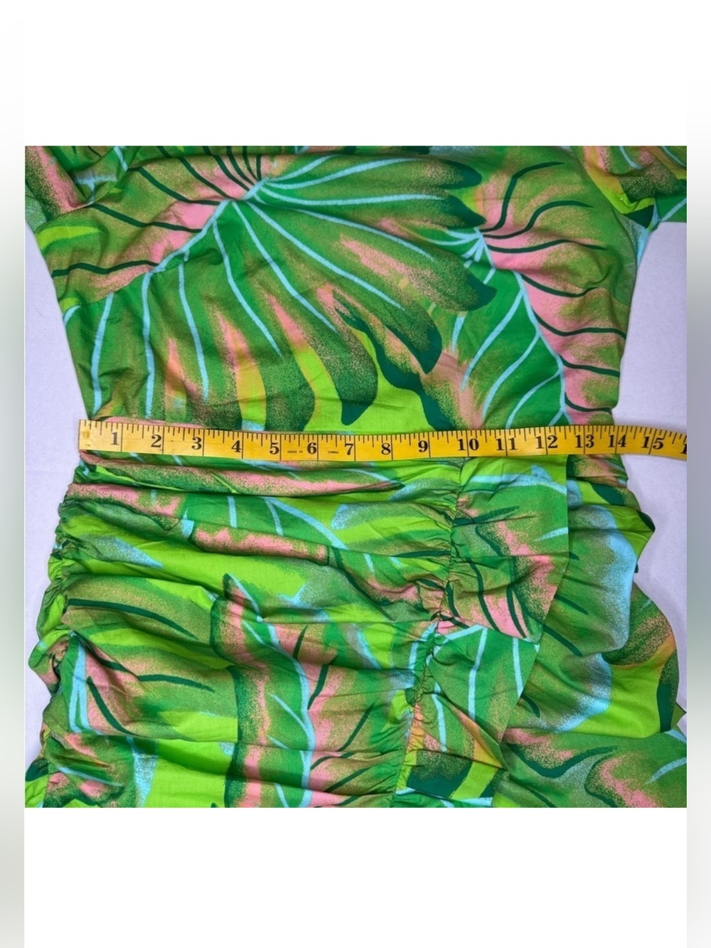 Farm Rio Tropical Ruched Mini Dress Small - Picture 8 of 10